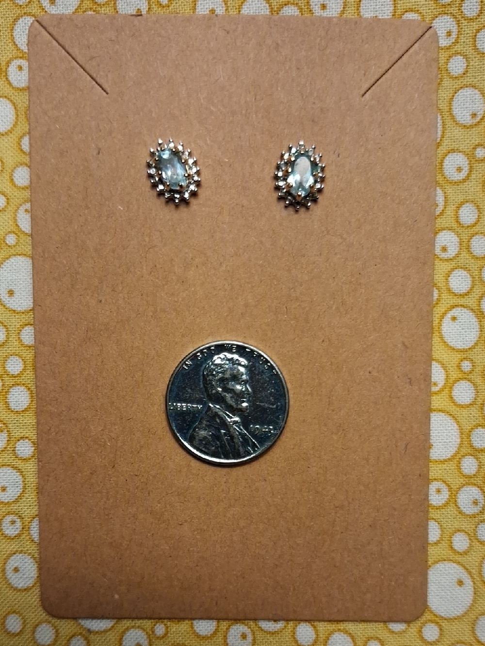 Delicate Teardrop Crystal Stud Earrings - Light Blue